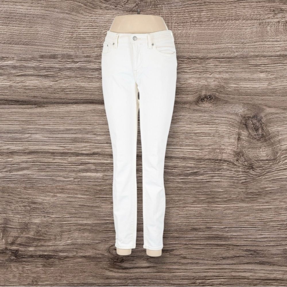 Lucky Brand  Mid Rise White Jeans 6
